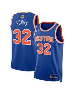 Youth New York Knicks #32 Karl-Anthony Towns Nike Blue 2026 NBA Finals Patch Swingman Icon Edition Jersey (Blue)