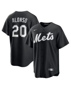 Youth New York Mets #20 Pete Alonso Black Lights Out Replica Player Jersey