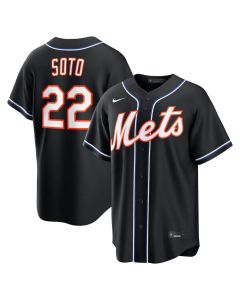 Youth New York Mets #22 Juan Soto Nike Fashion Replica Black Out Jersey (Black)