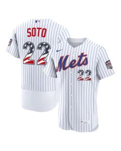 Youth New York Mets #22 Juan Soto Nike White 2026 All-Star Edition Stars & Stripes Authentic Jersey (White)