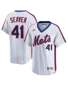 Youth New York Mets #41 Tom Seaver Nike White Cooperstown Collection Limited Jersey (White)