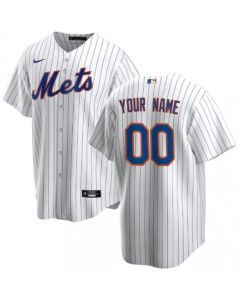 Youth New York Mets White Stitched Baseball Custom Jersey (White)