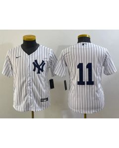 Youth New York Yankees #11 Anthony Volpe White Cool Base Stitched Baseball Jersey (White)
