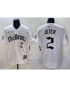Youth New York Yankees #2 Derek Jeter White "Gothic Legacy Edition" Vapor Premier Limited Stitched Baseball Jersey
