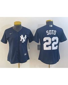 Youth New York Yankees #22 Juan Soto Navy Stitched Baseball Jersey