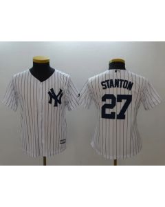 Youth New York Yankees #27 Giancarlo Stanton White Cool Base Stitched MLB Jersey