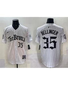 Youth New York Yankees #35 Cody Bellinger White Pinstripe "Gothic Legacy Edition" Vapor Premier Limited Stitched Baseball Jersey