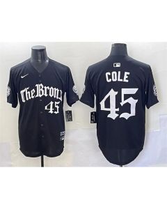Youth New York Yankees #45 Gerrit Cole Black "Gothic Legacy Edition" Vapor Premier Limited Stitched Baseball Jersey