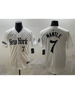 Youth New York Yankees #7 Mickey Mantle White "Gothic Legacy Edition" Vapor Premier Limited Stitched Baseball Jersey