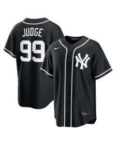 Youth New York Yankees #99 Aaron Judge Nike Fashion Replica Black Out Jersey (Black)