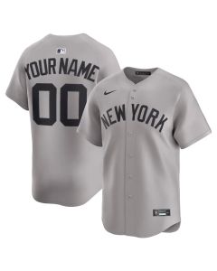 Youth New York Yankees Gray Away Limited Custom Jersey