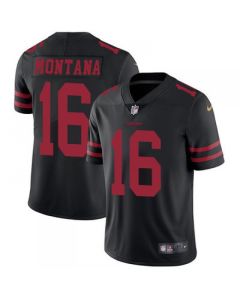 Youth NFL San Francisco 49ers #16 Joe Montana Black Vapor Untouchable Limited Stitched Jersey