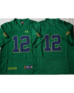 Youth Notre Dame Fighting Irish #12 Ian Book Green Stitched Jersey