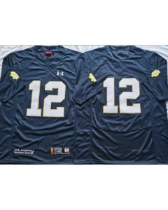 Youth Notre Dame Fighting Irish #12 Ian Book Navy Stitched Jersey (Navy)