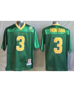 Youth Notre Dame Fighting Irish #3 Joe Montana Green Stitched Jersey