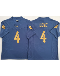 Youth Notre Dame Fighting Irish #4 Jeremiyah Love Blue Stitched Jersey