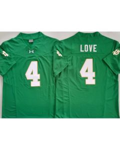 Youth Notre Dame Fighting Irish #4 Jeremiyah Love Green Stitched Jersey (Style 4)