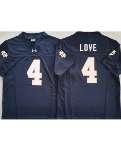 Youth Notre Dame Fighting Irish #4 Jeremiyah Love Navy Stitched Jersey