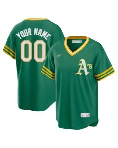 Youth Oakland Athletics Nike Green Kelly Road Cooperstown Collection Team Custom Jersey