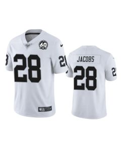 Youth Oakland Raiders #28 Josh Jacobs White 2019 100th Season With 60 Patch Vapor Untouchable Limited Stitched NFL Jersey