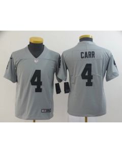 Youth Oakland Raiders #4 Derek Carr 2019 Gary Inverted Legend Stitched NFL Jersey