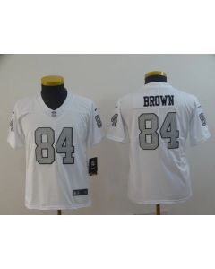 Youth Oakland Raiders #84 Antonio Brown White Limited Rush Stitched NFL Jersey