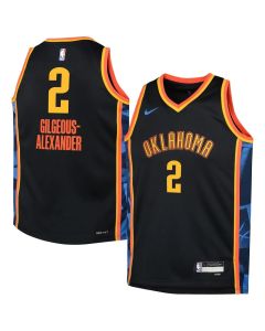 Youth Oklahoma City Thunder #2 Shai Gilgeous-Alexander Black 2024/25 Swingman City Edition Player Jersey