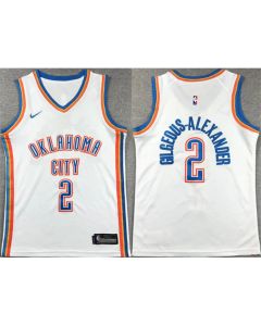 Youth Oklahoma City Thunder #2 Shai Gilgeous-Alexander White Stitched Basketball Jersey