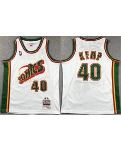 Youth Oklahoma City Thunder #40 Shawn Kemp White Stitched Basketball Jersey