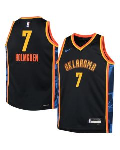 Youth Oklahoma City Thunder #7 Chet Holmgren Black 2024/25 Swingman City Edition Player Jersey