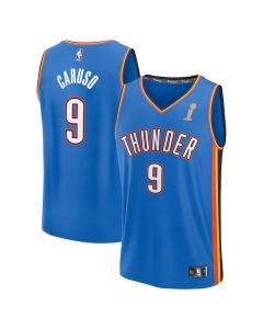 Youth Oklahoma City Thunder #9 Alex Caruso Blue 2025 NBA Finals Champions Fast Break Replica Player Icon Edition Jersey (Blue)