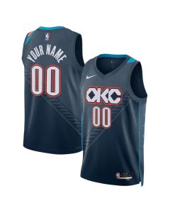 Youth Oklahoma City Thunder Nike Blue 2025/26 City Edition Swingman Custom Jersey (Blue)