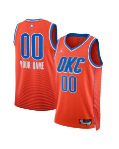 Youth Oklahoma City Thunder Orange 2022/23 Swingman Statement Edition Custom Jersey