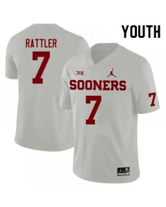 Youth Oklahoma Sooners #7 Spencer Rattler White Limited Stitched NCAA Jersey