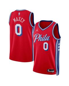 Youth Philadelphia 76ers #0 Tyrese Maxey Red Swingman Statement Edition Jersey