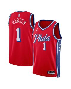 Youth Philadelphia 76ers #1 James Harden Red Swingman Statement Edition Jersey (Red)