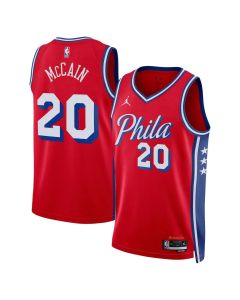 Youth Philadelphia 76ers #20 Jared McCain Red Swingman Statement Edition Jersey (Red)