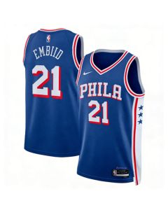 Youth Philadelphia 76ers #21 Joel Embiid Blue Swingman Icon Edition Jersey