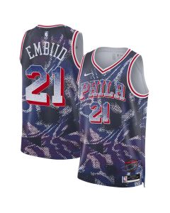 Youth Philadelphia 76ers #21 Joel Embiid Purple 2025/26 Select Series Jersey (Purple)