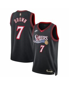 Youth Philadelphia 76ers #7 Jaylen Brown Black Classic Edition Jersey (Black Brown)