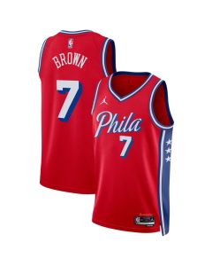 Youth Philadelphia 76ers #7 Jaylen Brown Jordan Brand Red Swingman Statement Edition Jersey