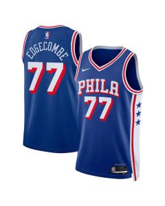 Youth Philadelphia 76ers #77 V. J. Edgecombe Blue Swingman Icon Edition Jersey