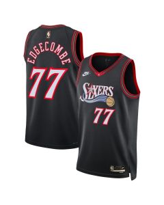 Youth Philadelphia 76ers #77 V. J. Edgecombe Black Classic Edition Jersey