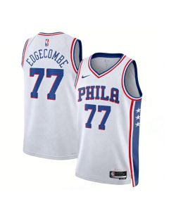 Youth Philadelphia 76ers #77 V. J. Edgecombe White 2022/23 Swingman Association Edition Jersey (White)