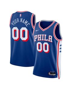 Youth Philadelphia 76ers Blue Swingman Icon Edition Custom Jersey