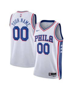 Youth Philadelphia 76ers White 2022/23 Swingman Association Edition Custom Jersey
