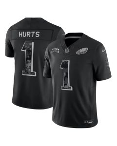 Youth Philadelphia Eagles #1 Jalen Hurts Nike Black 2026 Salute to Service Vapor F.U.S.E. Limited Jersey