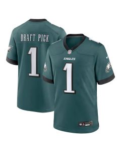 Youth Philadelphia Eagles #1 Midnight Green 2025 NFL Draft First Round Pick No. 32 Game Jersey (Green Midnight)