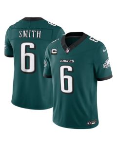 Youth Philadelphia Eagles #6 DeVonta Smith Green 2026 2-Star C Patch Vapor F.U.S.E. Untouchable Limited Jersey (Green)