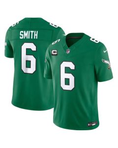 Youth Philadelphia Eagles #6 DeVonta Smith Kelly Green 2026 2-Star C Patch Throwback Vapor F.U.S.E. Untouchable Limited Jersey (Green)